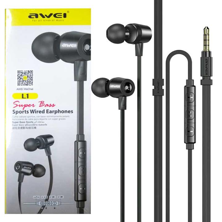 هندزفری Awei L1 مشکی Awei L1 Sports Earphones